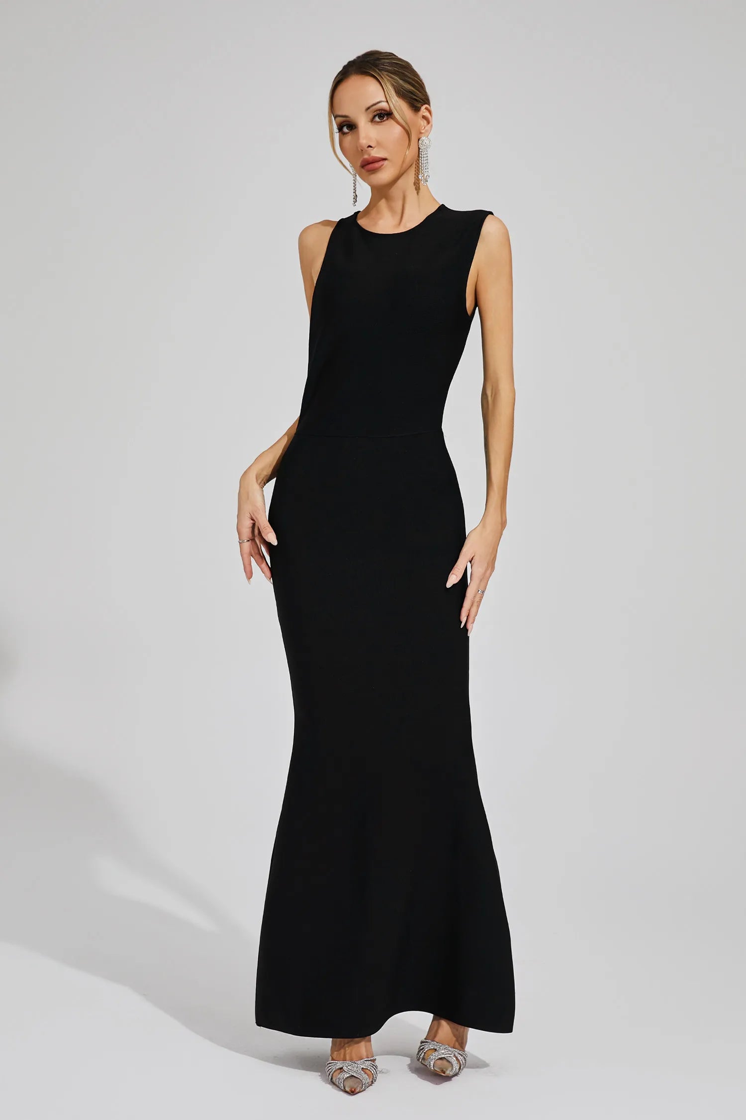 Prescilla Black Backless Bandage Dress