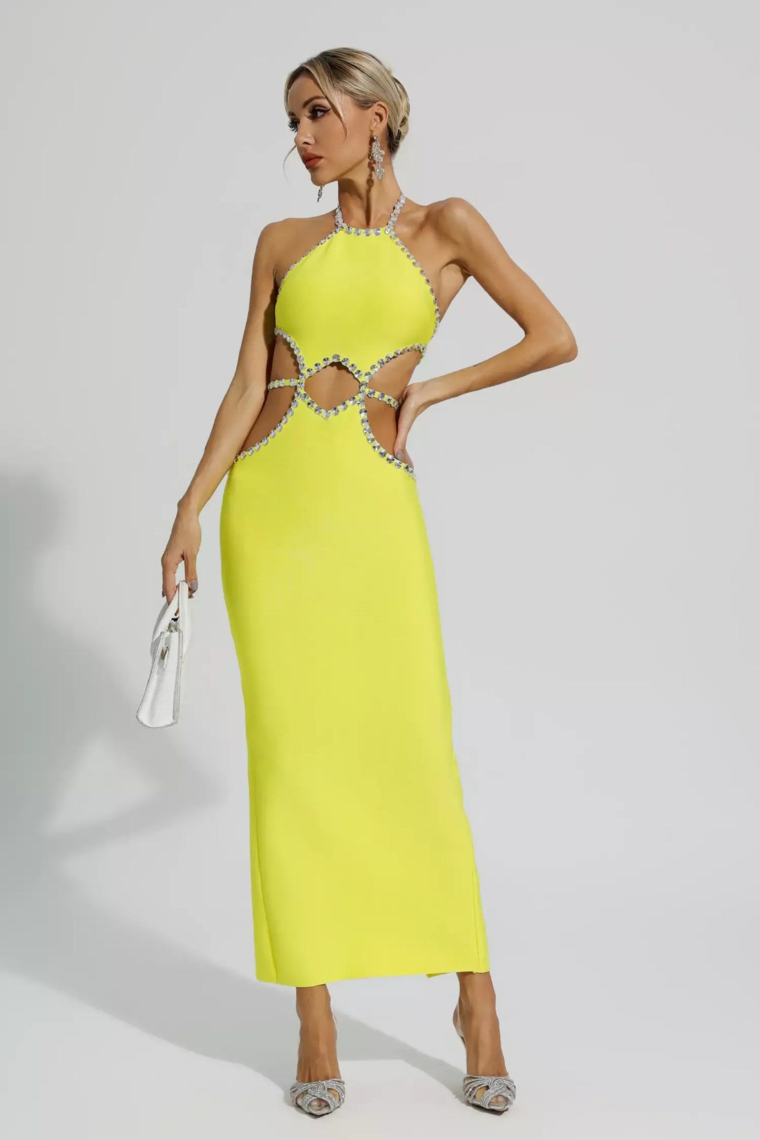 Elaine Yellow Cut Out Bodycon Dress