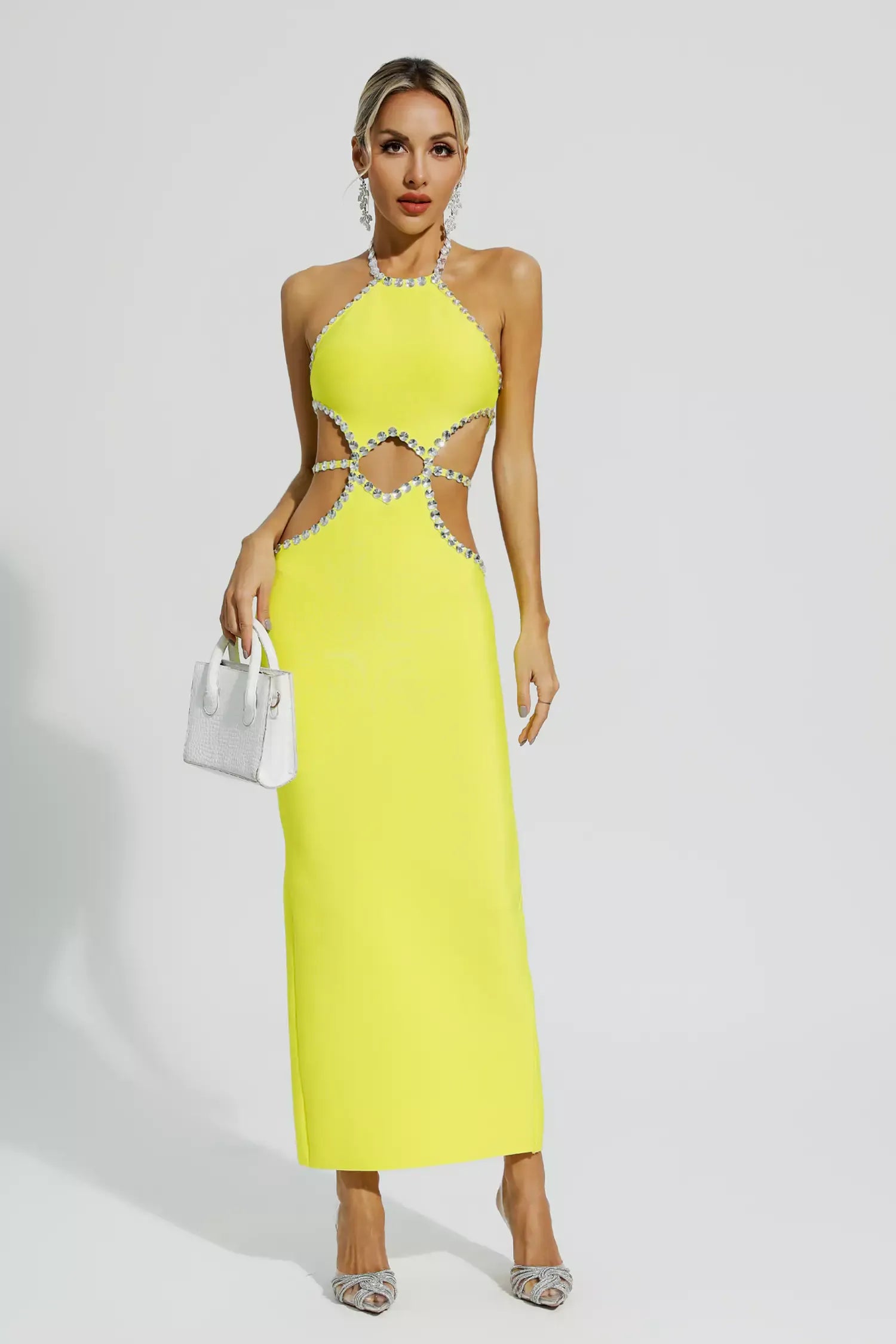 Elaine Yellow Cut Out Bodycon Dress