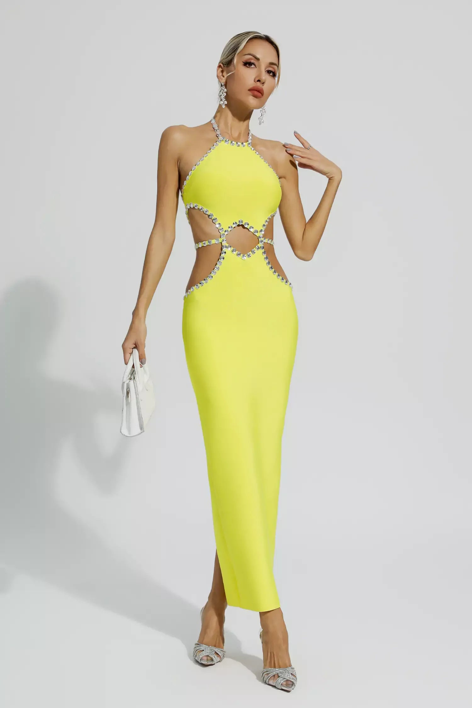 Elaine Yellow Cut Out Bodycon Dress
