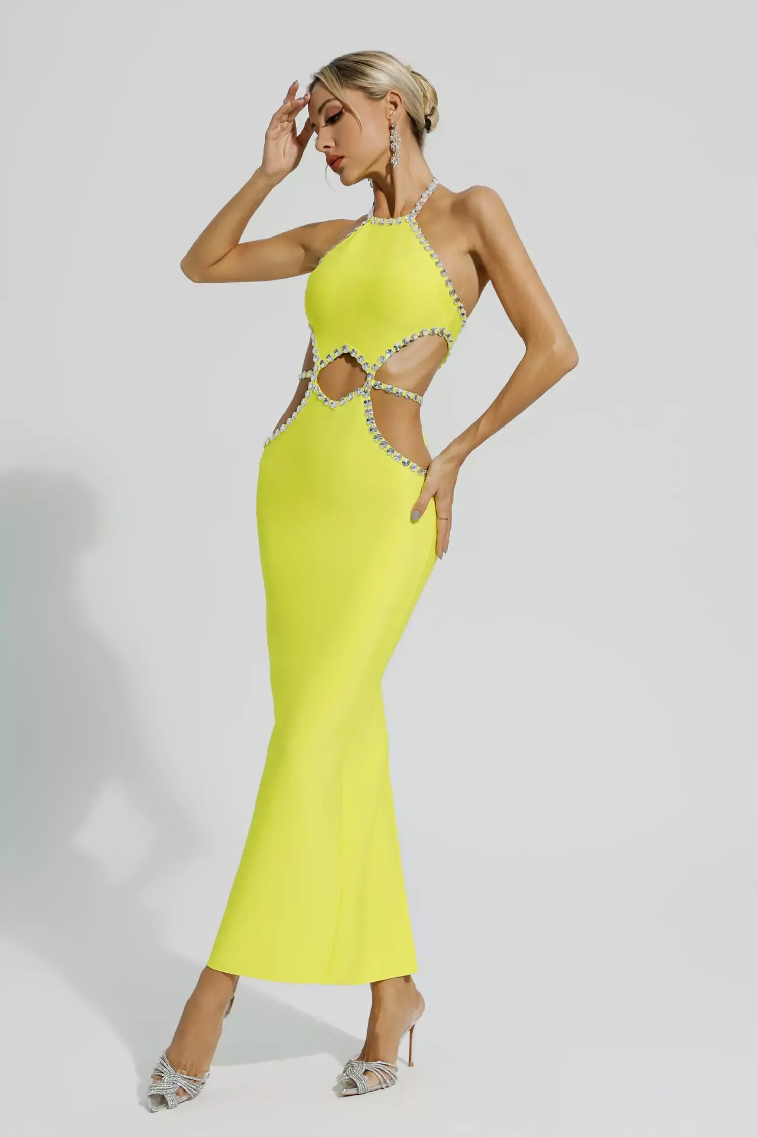 Elaine Yellow Cut Out Bodycon Dress