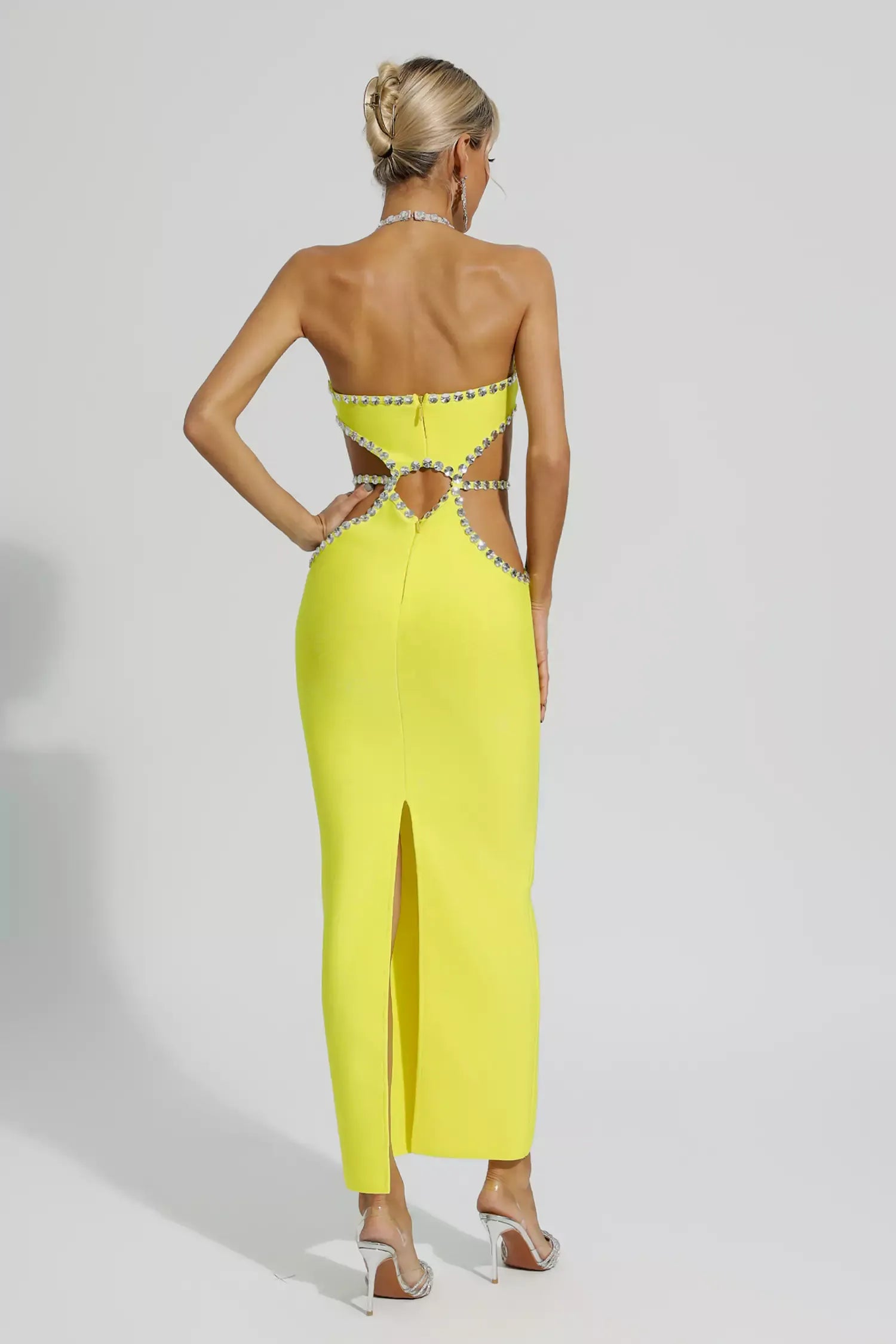 Elaine Yellow Cut Out Bodycon Dress