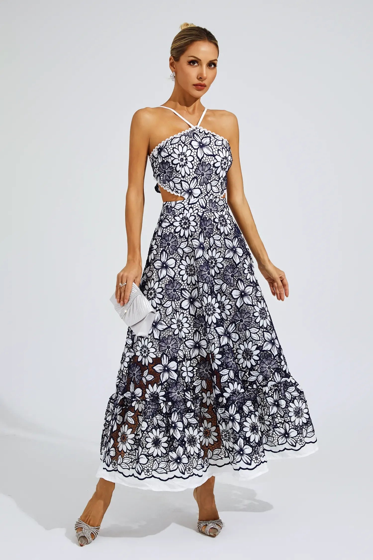 Melanie Cut Out Halter Dress