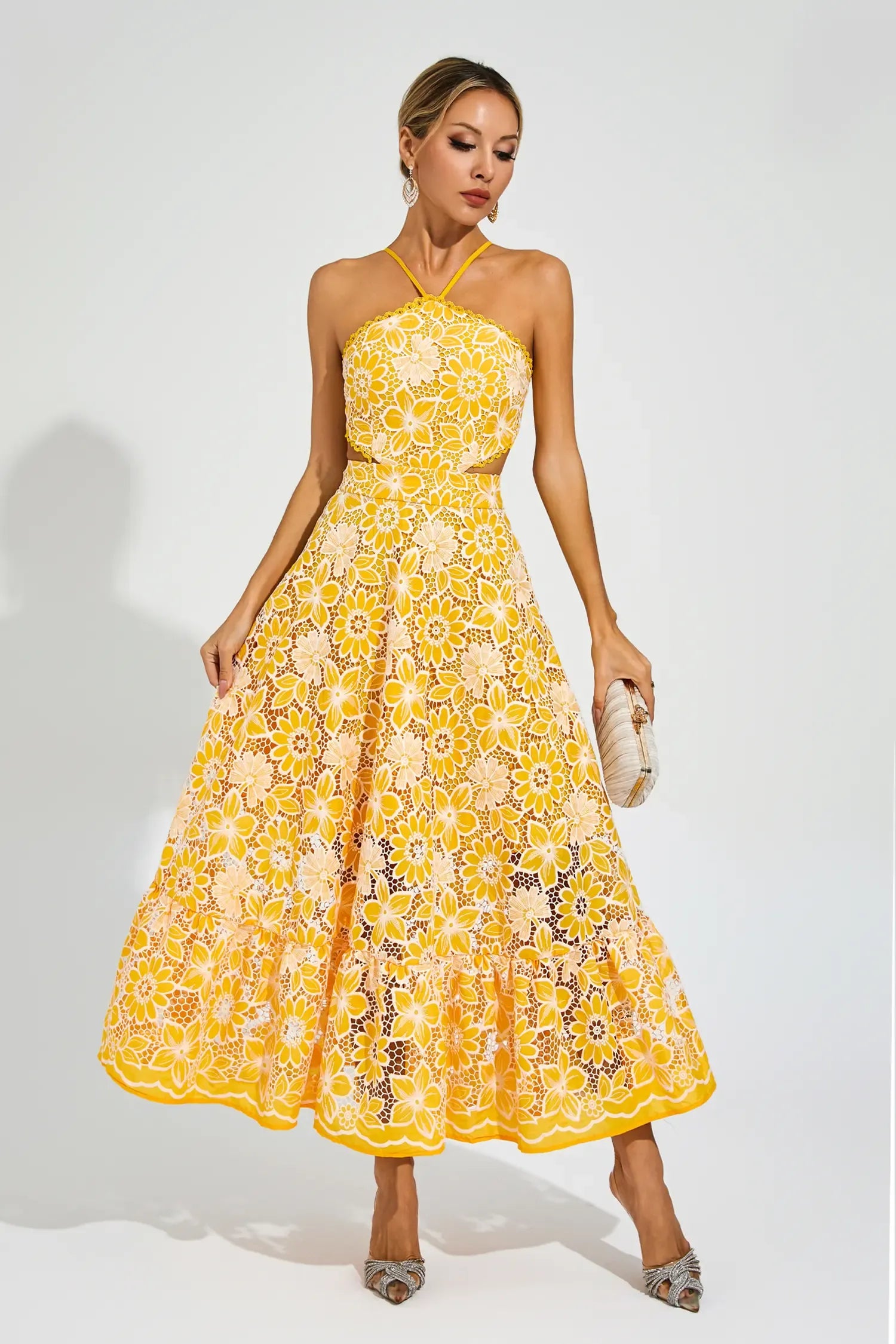 Melanie Cut Out Halter Dress
