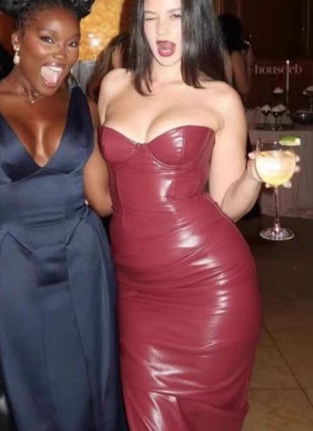 Avelore - Strapless Solid Leather Maxi Dress