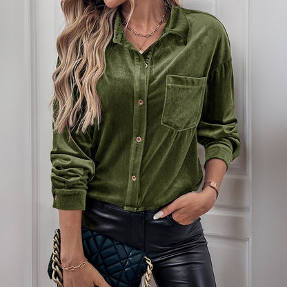 Relaxed Velvet Shirt