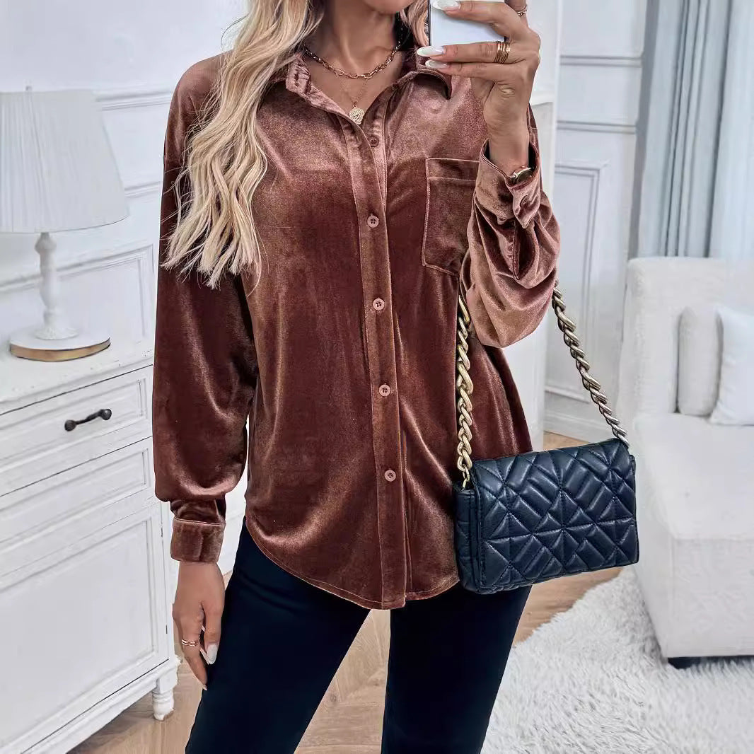 Relaxed Velvet Shirt