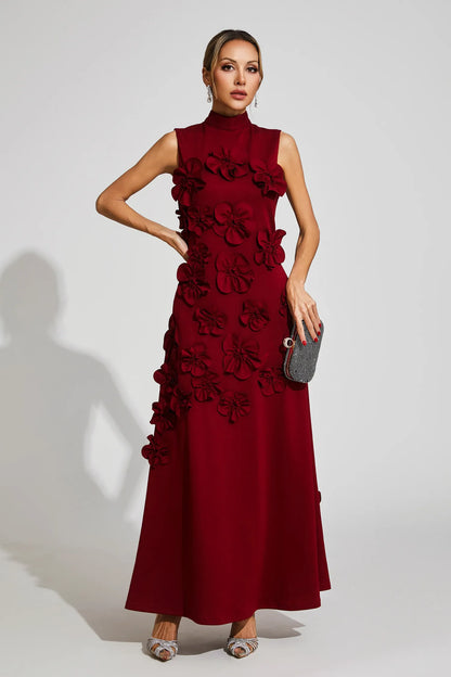 Rose Flower Maxi Dress