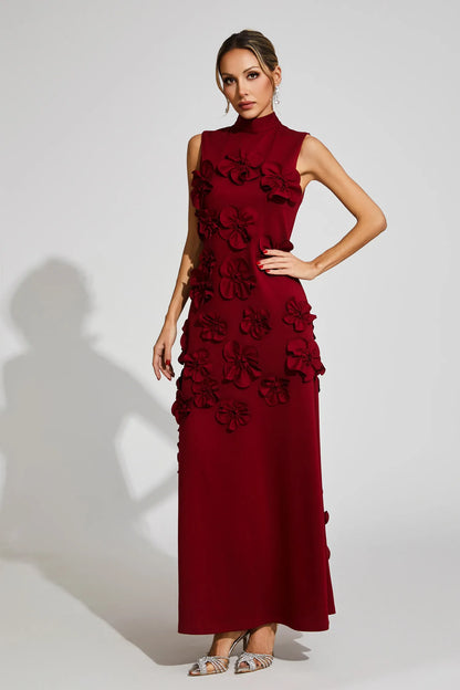 Rose Flower Maxi Dress