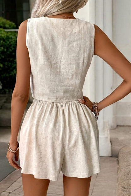 Claire | Tailored Linen Shorts Set