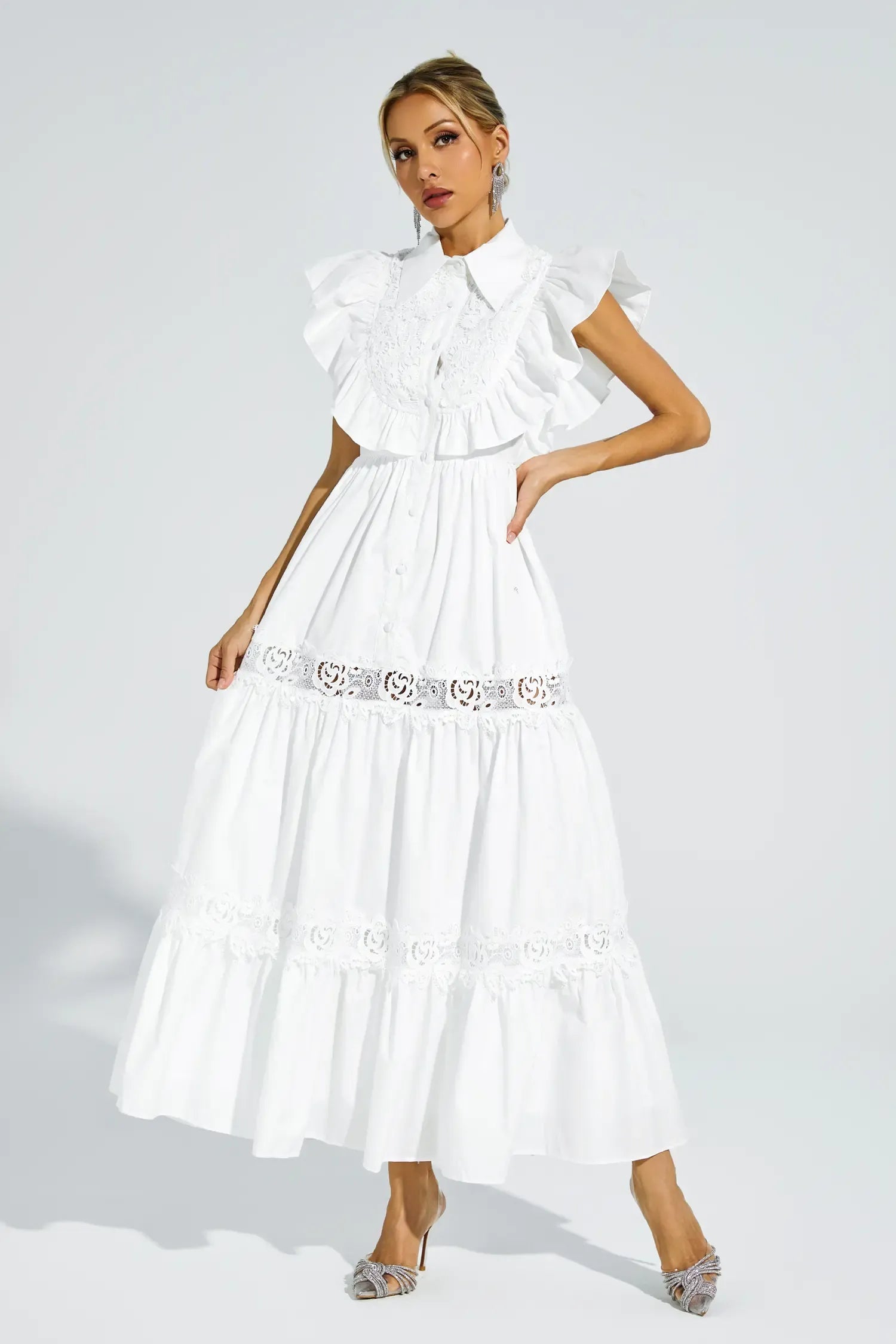 Ayleen - Sleeveless Ruffle Midi Dress