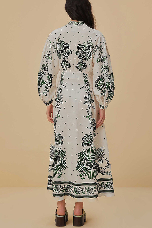 Ezgi - Print Button Down Maxi Dress