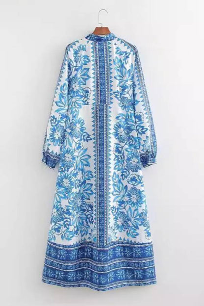Ezgi - Print Button Down Maxi Dress