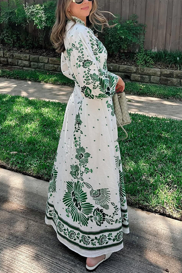 Ezgi - Print Button Down Maxi Dress