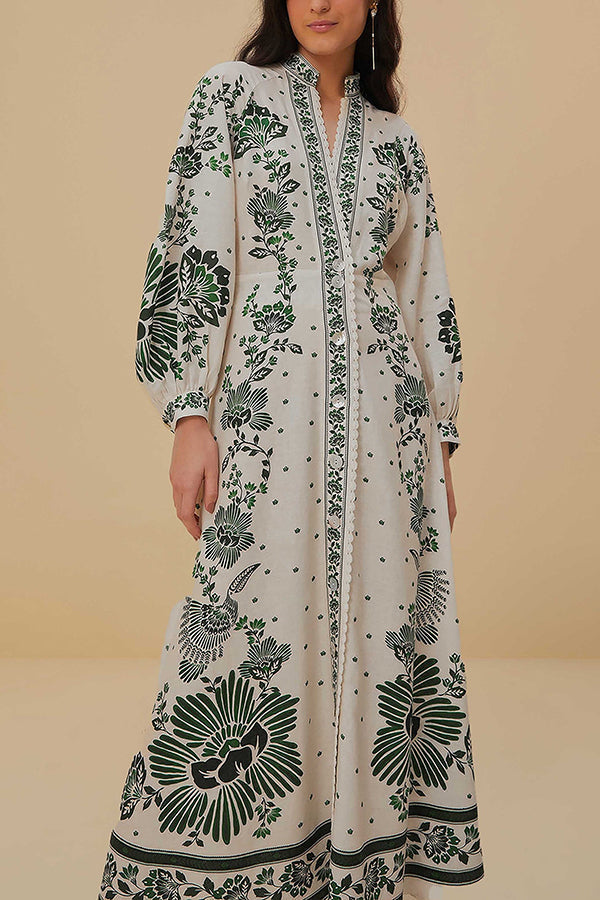 Ezgi - Print Button Down Maxi Dress