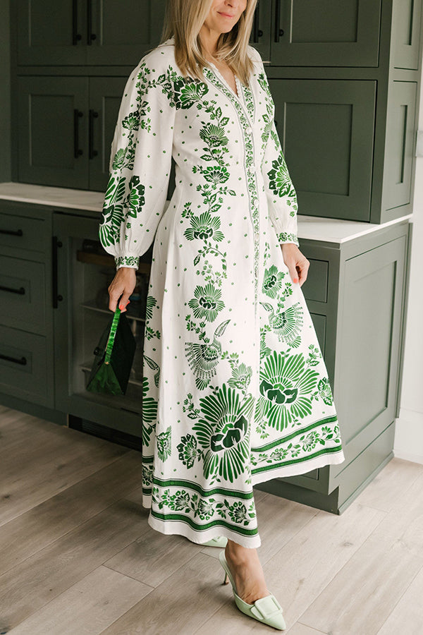 Ezgi - Print Button Down Maxi Dress