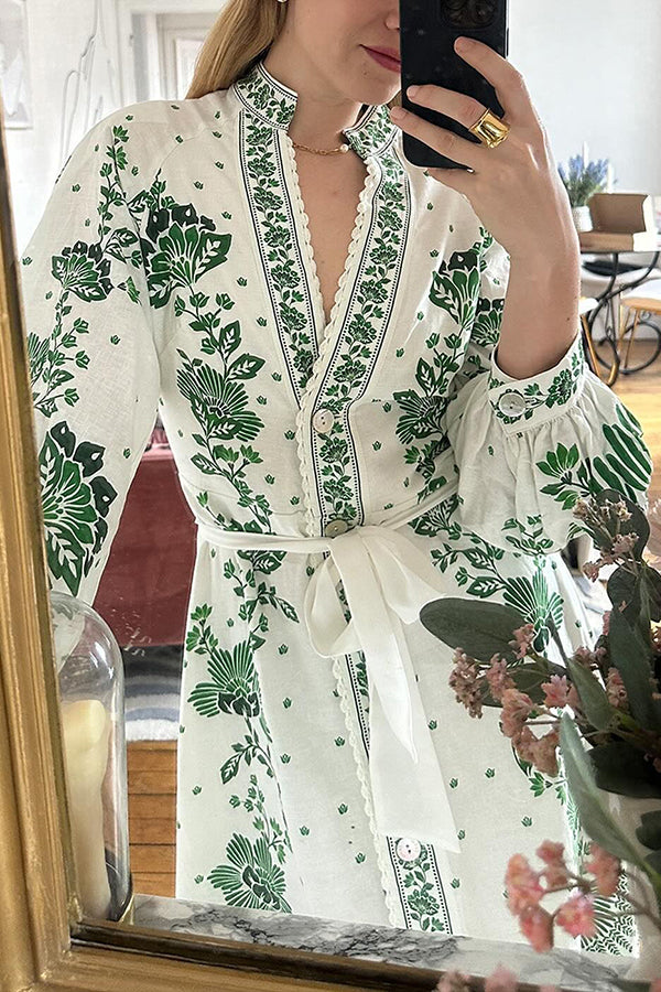 Ezgi - Print Button Down Maxi Dress