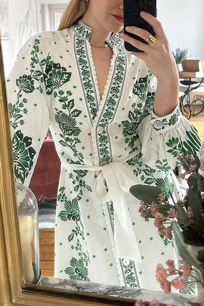 Ezgi - Print Button Down Maxi Dress