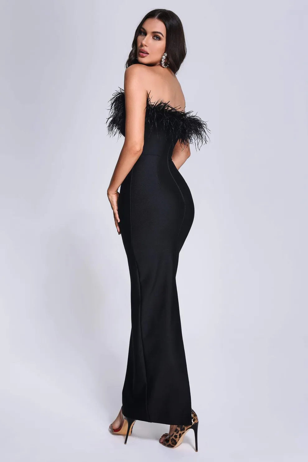 Abel Feather Maxi Bandage Dress