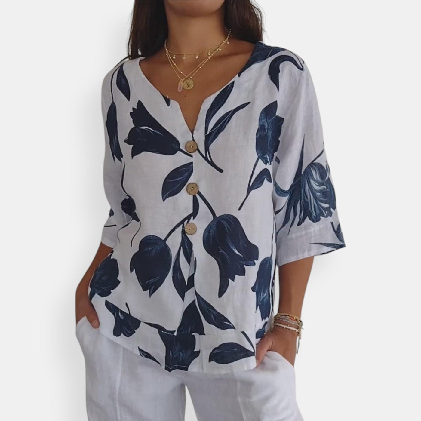 Maxine Floral Button Blouse
